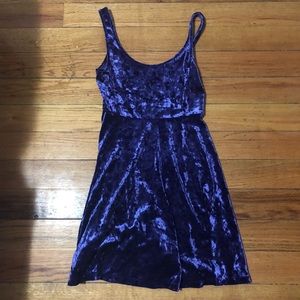 Nollie purple velvet skater dress